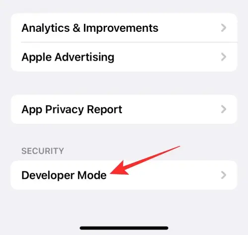 Enable iOS Developer Mode