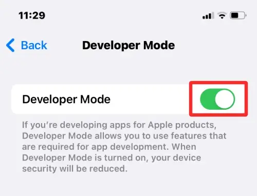 Enable iOS Developer Mode